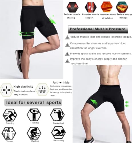 Men's Compression Running Shorts - Quick-Drying, Small, White