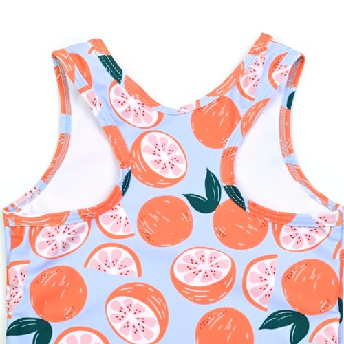 Girls Unicorn One-Piece Swimsuit - Toddler 6-7 Years / Orange P08