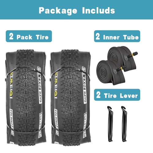 SIMEIQI 29x2.125 Bike Tires 2 Pack with Inner Tubes & Levers, Anti-Puncture