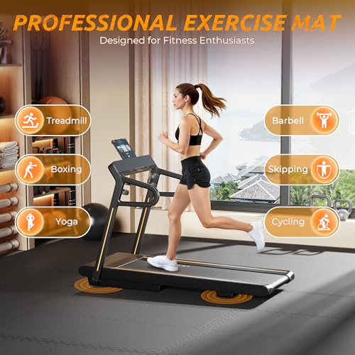 Thicker Rubber Gym Flooring Mat - 48 Sq Ft Interlocking Tiles
