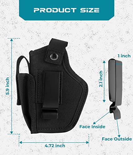 Adjustable Nylon Gun Holster for 9mm, .380, .45ACP Pistols - Left/Right Hand