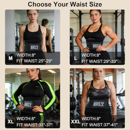 LKV Waist Trainer for Women Medium Black Belly Fat Sweat Band for Stomach