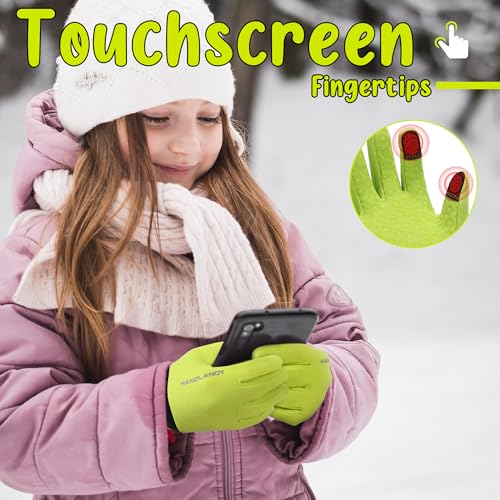Kids Horse Riding Gloves with Silicone Grip - Green, Medium