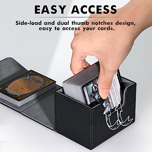 Magnetic Card Deck Box for 120+ Trading Cards - Black
