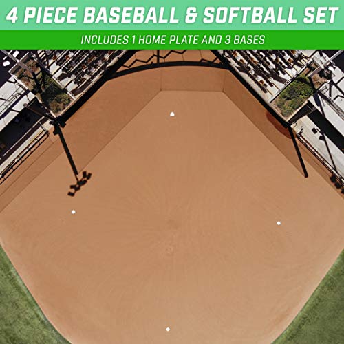 Premium 4 Piece Baseball & Softball Base Set - Heavy-Duty