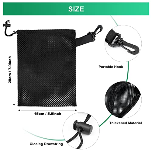 10 PCS With Clips Mesh Drawstring Bags, Portable Nylon Storage Bags