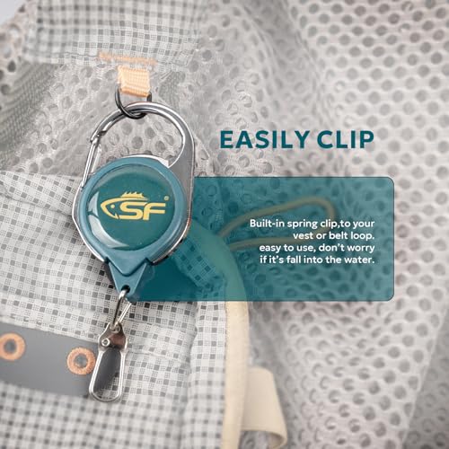 Fly Fishing Zinger Retractor - 3PCS Peacock Blue