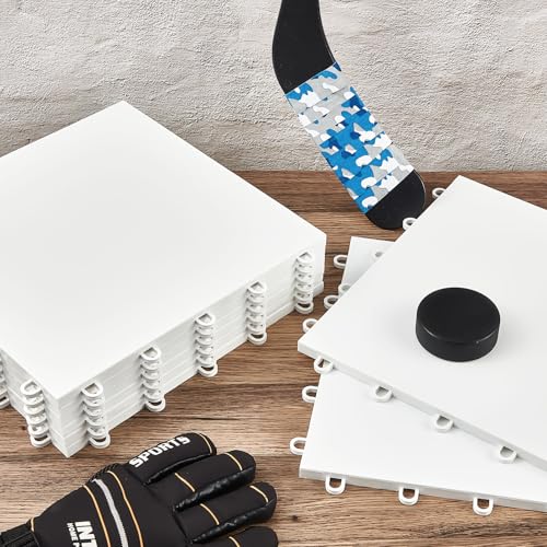 Fabbay Dryland Synthetic Hockey Flooring Tiles - 12x12 Inches, White, 8 pcs