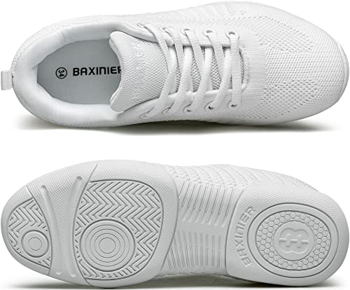 Girls White Cheerleading Shoes - Breathable Athletic Sneakers