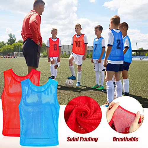 24 Pack Nylon Mesh Practice Vests for Team Sports Training