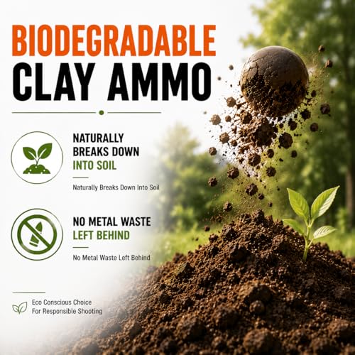 Biodegradable Clay Slingshot Ammo Balls, 3/8 Inch Practice Pellets - 0.9 lbs