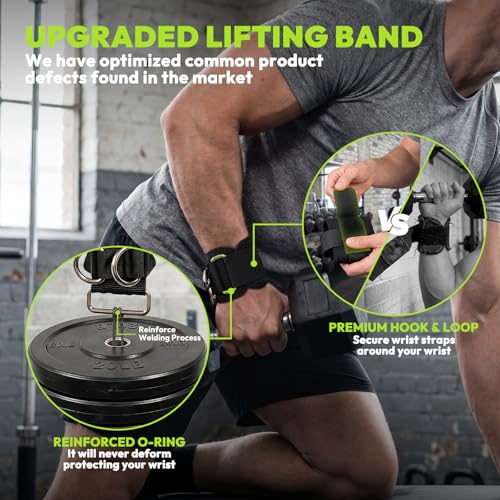 Padded Weightlifting Straps with Double D-Rings - Black Nylon