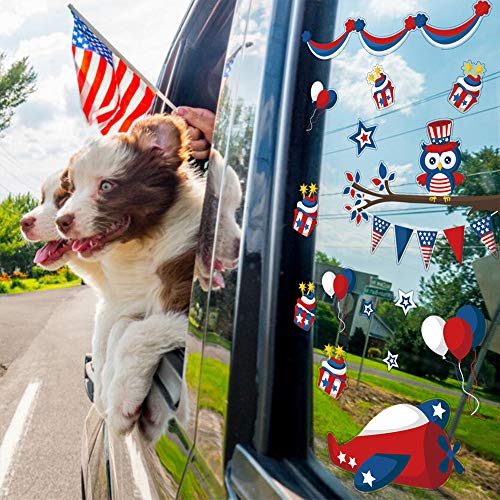 Patriotic 4th of July Window Clings - 100 Pcs PVC Decals