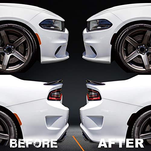 NDRUSH Smoked Vinyl Tint Film for Dodge Charger Taillight & Side Markers, Precut Overlay