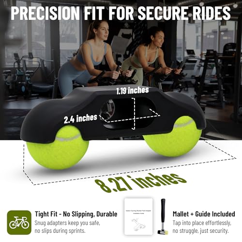 Rocker Feet Adapters with Tennis Balls for Wahoo Kickr Core V2 - 4 Pack