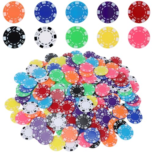 Coopay 100 Pcs Multicolor Plastic Poker Chips Set for Texas Hold'em & Blackjack