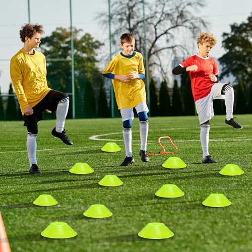 12 Pcs Mini Soccer Cones - Green Agility Training Discs