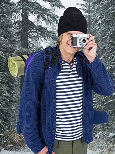 Full Face Ski Mask - Windproof Knitted Balaclava for Men & Women - X-Large Black