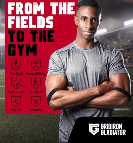 Athletic Bicep Sweat Bands - Moisture-Wicking Arm Bands for Football (Pair)