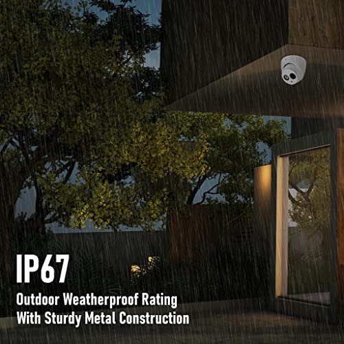 R-Tech 2MP TVI Turret Dome Camera with Matrix IR Night Vision, 4-inch Security Analog Camera, IP 67 Outdoor Weatherproof, Full Metal Housing, 4-in-1 AHD/CVBS/CVI/TVI - 2.8mm Fixed Lens