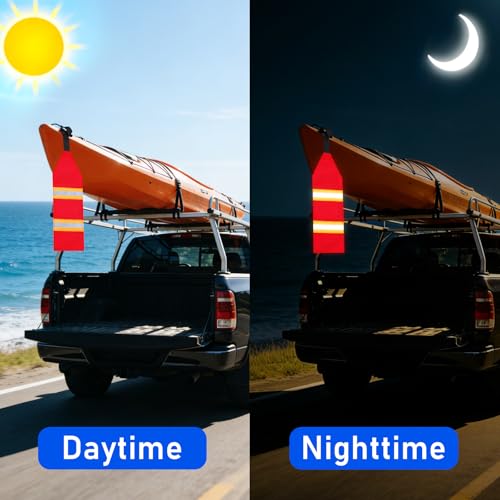2PCS Reflective Kayak Safety Flags - High Visibility Travel Flags