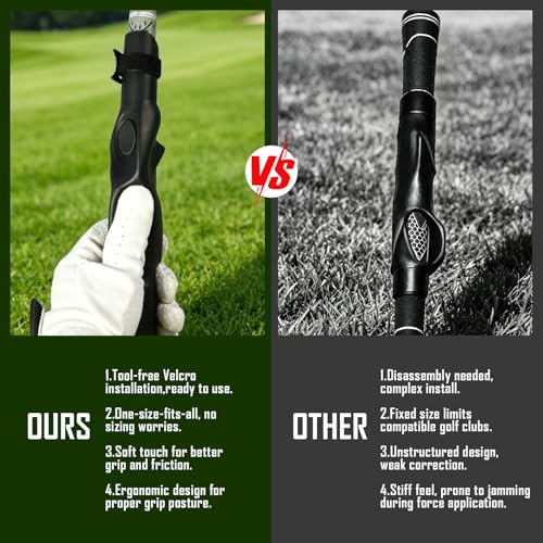 LFMUFNO 1pcs Black Golf Grip Trainer Aid for Swing Posture Correction
