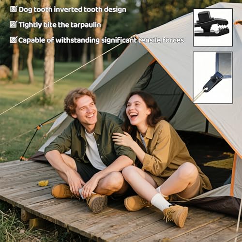 Heavy Duty Windproof Tent Clips - 5-Pack Tarp & Canopy Rope Clamps