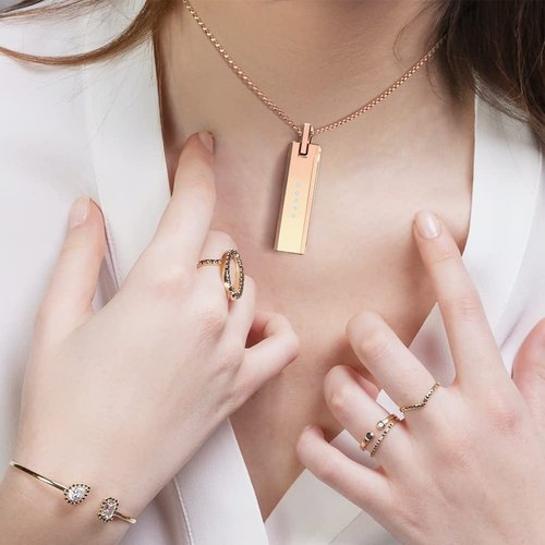 MIJOBS Necklace Compatible with Fitbit Flex 2 Band Stainless Steel Pendant Metal Accessory