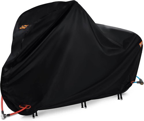 Bike Cover - Waterproof Outdoor Bicycle Cover with Lock Holes & 3 Buckles | Heavy Duty 420D Ripstop Material for Bikes Up to 68 Inches