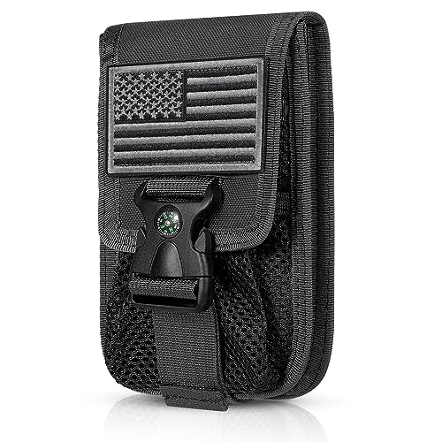 SOWHUP Tactical Molle Phone Pouch Holster Black3 – Small EDC Gadget Organizer