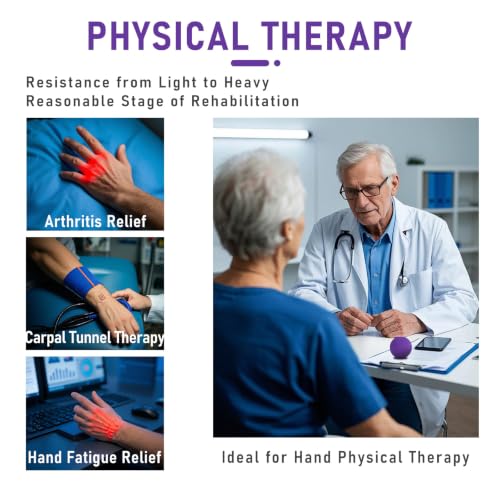 3-Pack Stress Balls for Hand Therapy - Multi-Resistance Squeeze Balls