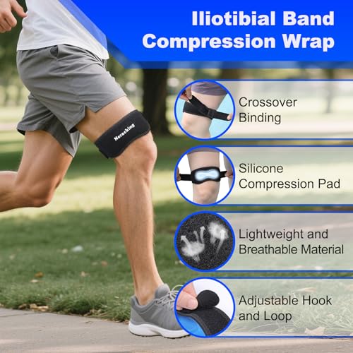 Neracking Blue-Inside Adjustable IT Band Relief Strap for Running & Cycling