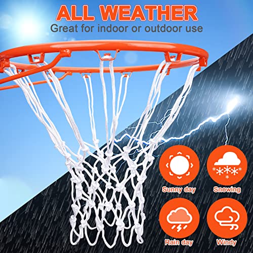 Heavy Duty Basketball Net - Weatherproof Anti-Whip Replacement - 12 Loops