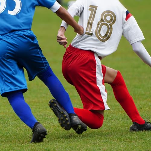 Over the Knee Baseball Socks - Extra Long Soccer Sock for Boys - Red, Medium