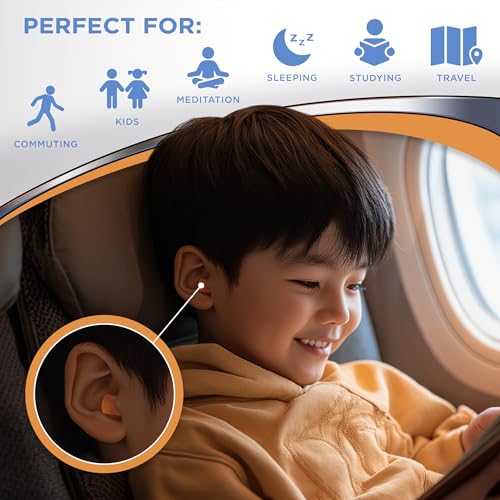 HEAROS Nanos Earplugs, X-Small, NRR 28, 100 Pair, PU Foam, Extreme Comfort, Orange (5891)