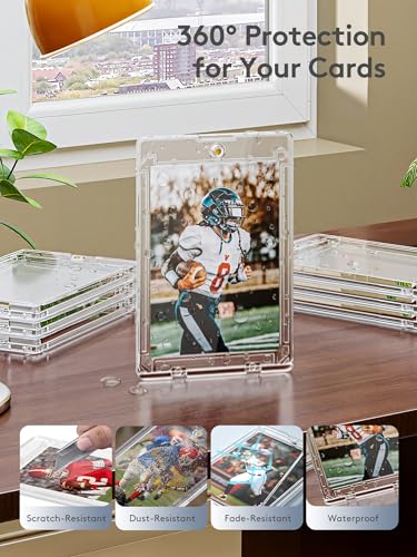 50 Magnetic Card Holders - Ultra-Slim Hard Plastic Trading Card Protectors