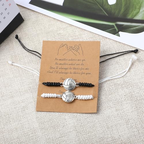 Volleyball Charm Bracelet Set - Adjustable Friendship Bracelets for Players