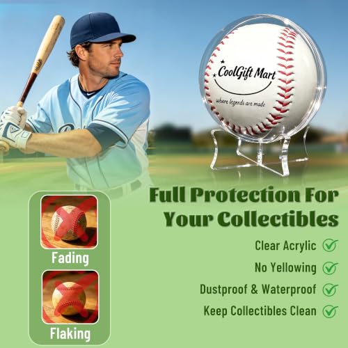 Baseball Display Case with Transparent Base - Color D