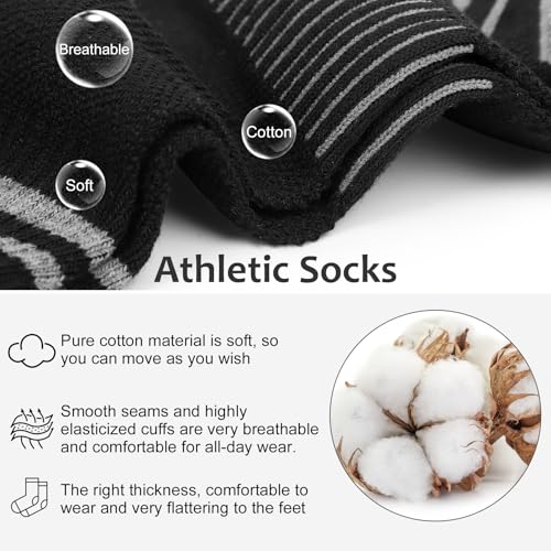 Mini Crew Ankle Socks for Women - 8 Pairs, White Grey Black