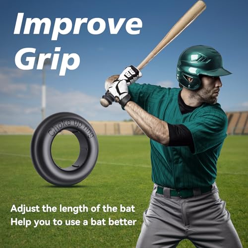 Baseball Bat Grip Choke Up Rings - 5 Pack, Black