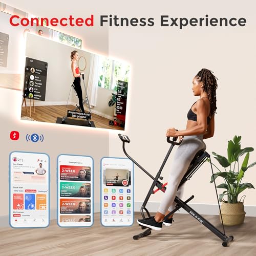 Smart Upright Row-N-Ride Trainer - Adjustable Resistance, 330LB Capacity, Black