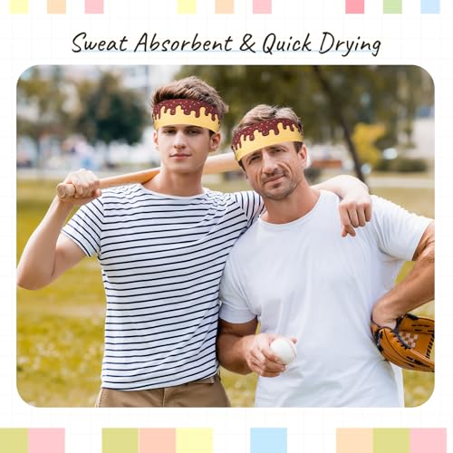 Athletic Sweatband - Ice Cream Drip Baseball Hairband - Brown