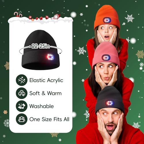 Unisex Beanie with Light - Black Gift for Men & Women
