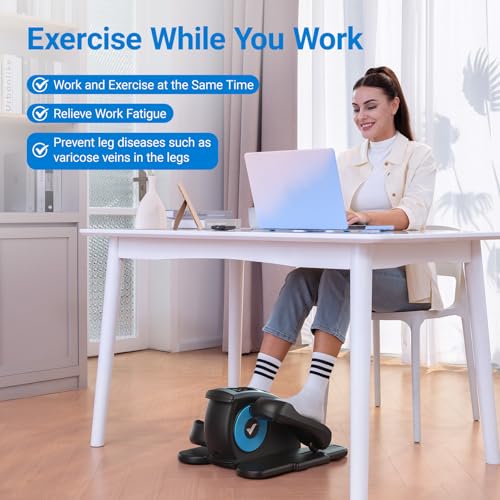Under Desk Elliptical Exercise Machine - Portable, Black