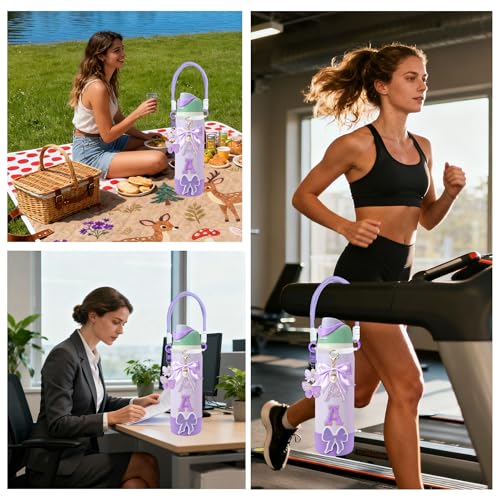 Bow Silicone Boot Set for Owala Water Bottle 24oz - Purple