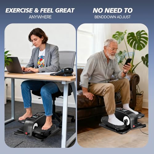 Portable Under Desk Elliptical Machine - Quiet Electric Pedal Exerciser for Seniors