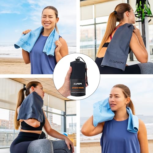 Quick Dry Microfiber Gym Towel - Baby Pink, 32x16 in