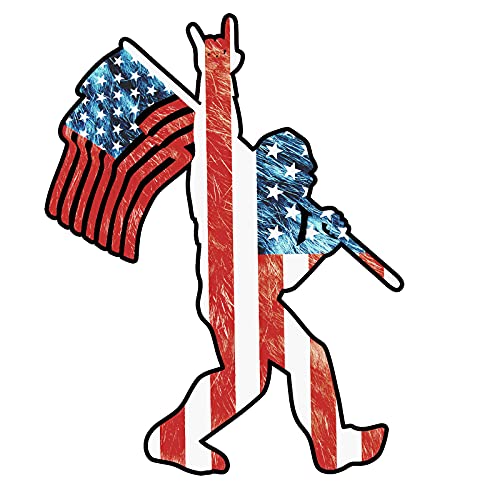 American Flag Decal - 5x5 Inch Patriotic Vinyl Sticker for Car and Laptop
