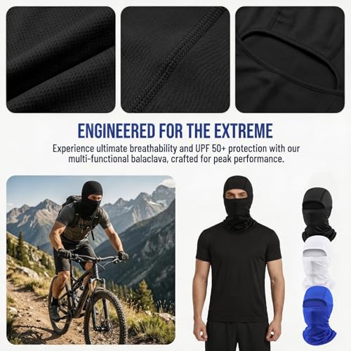Balaclava Face Mask - Summer Cooling UV Protection - Black