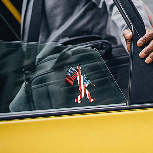 American Flag Decal - 5x5 Inch Patriotic Vinyl Sticker for Car and Laptop